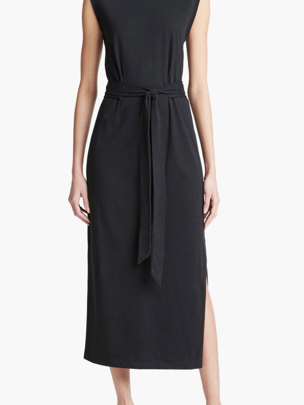 NWT Vince Black Sleeveless Wrap-Tie Maxi Dress Sz M - Picture 3 of 6
